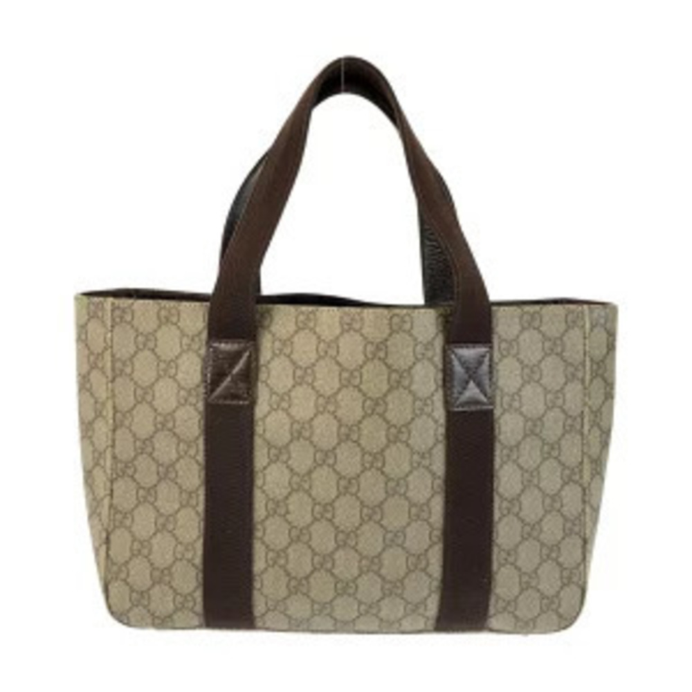 Gucci Tote GG Bag Beige Supreme Canvas Brown Handbag Tan Brown